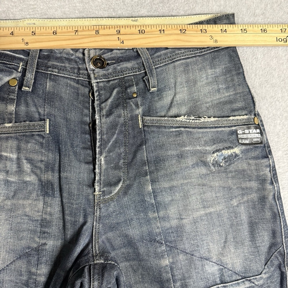 GStar Raw Navy Jack Loose Tapered Jeans Mens 29x30 Distressed Repaired Italy - Picture 12 of 16